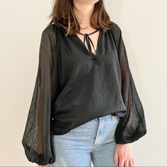 NWT SANCTUARY VOLUME BLACK BLOUSE - XS - Picture 10 of 16